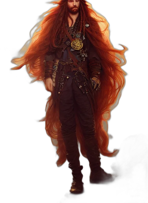 hair, jacket, staff, dragon, fantasy art, concept art, comic book art, watercolor transparent PNG cut-out