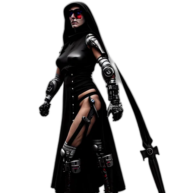staff, weapon, sword, concept art, comic book art, 3d render, cyberpunk, dark transparent PNG cut-out