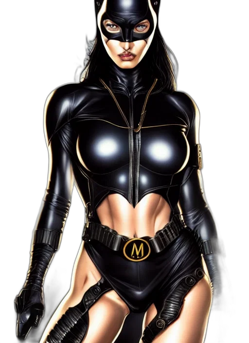 comic book art, concept art, cartoon, fantasy art, symmetry, gantz, portrait, megan transparent PNG cut-out