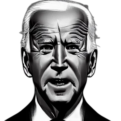 face, cartoon, comic book art, photorealistic, concept art, joe, biden, looking transparent PNG cut-out