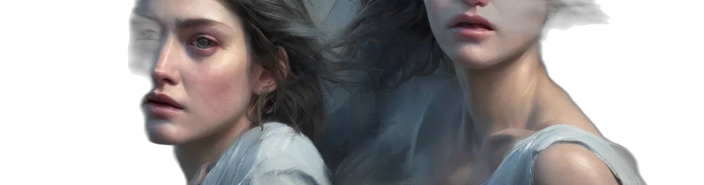 face, hair, sword, creature, photorealistic, fantasy art, oil painting, concept art transparent PNG cut-out