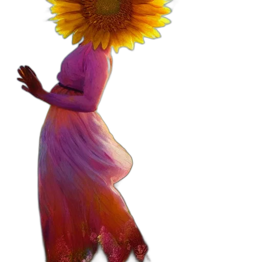 dress, flower, hat, staff, concept art, 3d render, photorealistic, fantasy art transparent PNG cut-out