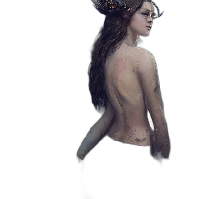 crown, staff, dress, creature transparent PNG cut-out