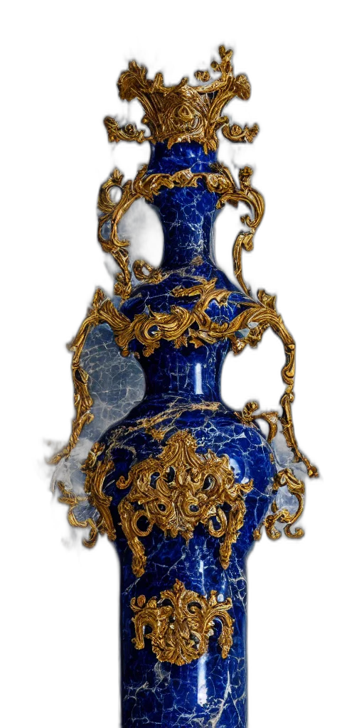 crown, bottle, jewelry, dress, 3d render, photorealistic, blue, ornate transparent PNG cut-out