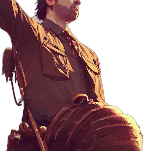 staff, jacket, weapon, hat transparent PNG cut-out