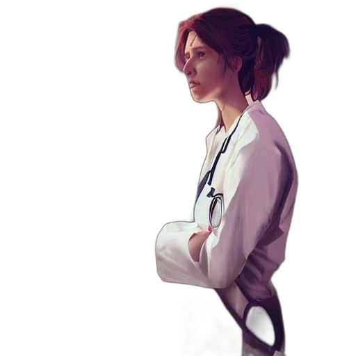 staff, jacket, concept art, pixel art, photorealistic, fantasy art, fog, neon lights transparent PNG cut-out