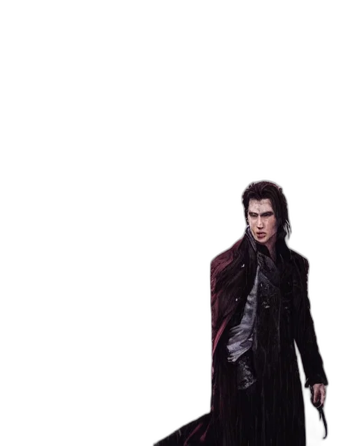 jacket, creature, staff, weapon, concept art, 3d render, pixel art, photorealistic transparent PNG cut-out