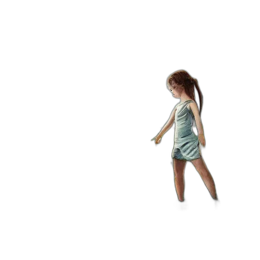 dress, hair, creature, 3d render, pixel art, concept art, vaporwave, outer space transparent PNG cut-out