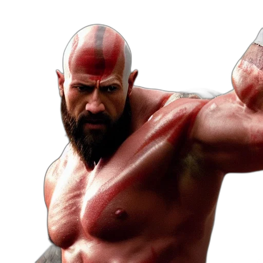 photorealistic, concept art, 3d render, fantasy art, film, still, dwayne, johnson transparent PNG cut-out