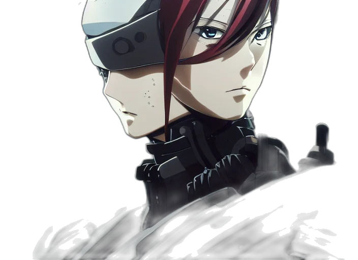 mask, robot, face, weapon, anime, concept art, comic book art, cyberpunk transparent PNG cut-out