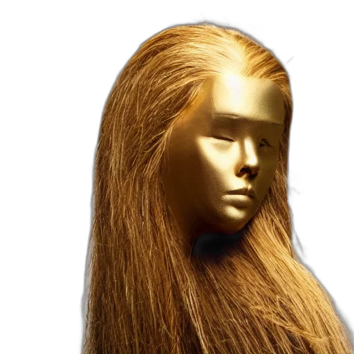 hair, mask, face, crown, photorealistic, 3d render, vaporwave, concept art transparent PNG cut-out
