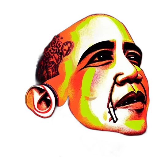 mask, face, jewelry, photorealistic, 3d render, comic book art, pencil sketch, obama transparent PNG cut-out