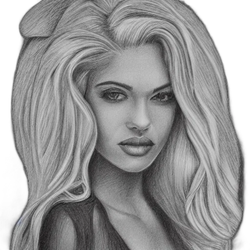 face, hair, jewelry, pencil sketch transparent PNG cut-out