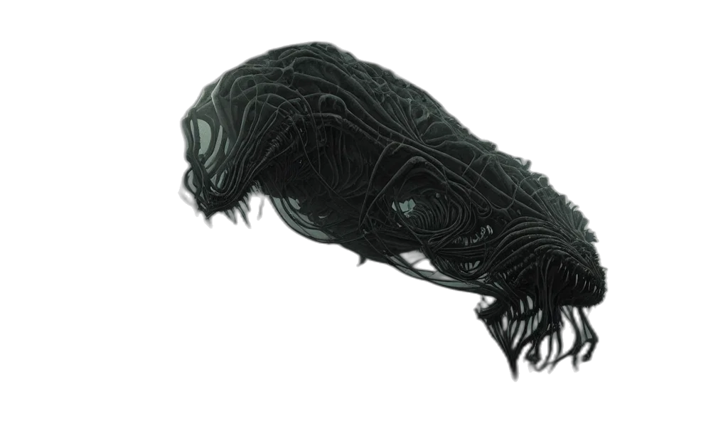 mask, hair, hat, crown, 3d render, concept art, photorealistic, dark transparent PNG cut-out