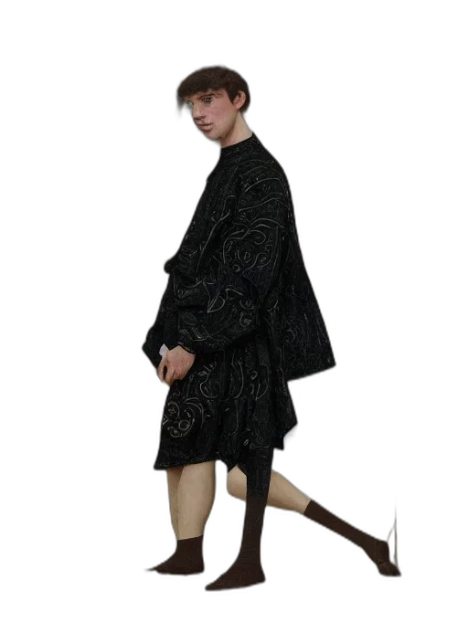 jacket, dress, umbrella, staff transparent PNG cut-out