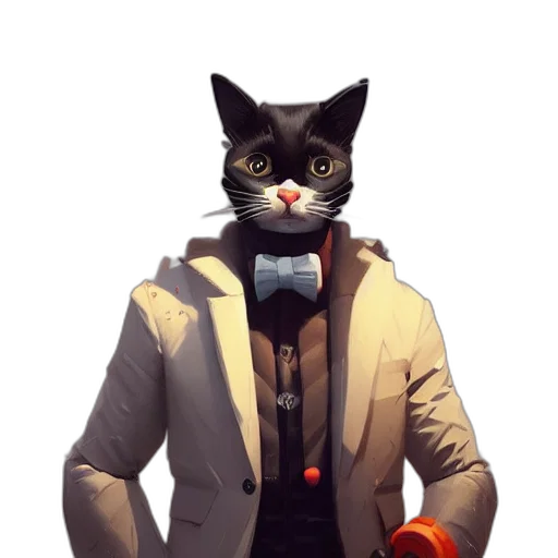 staff, jacket, animal, hat transparent PNG cut-out