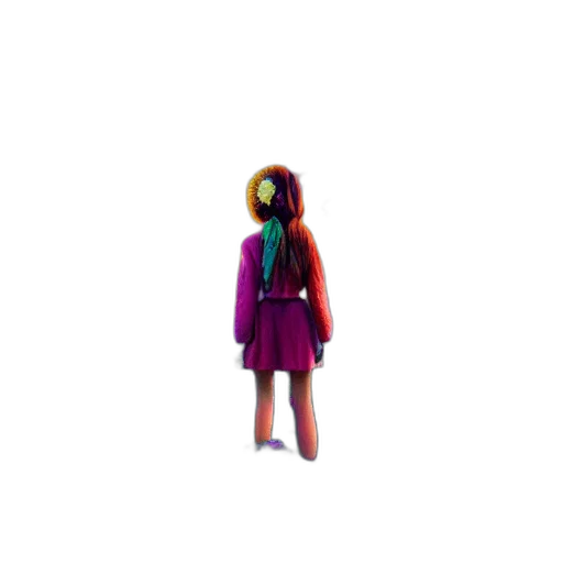dress, jacket, robot, creature, 3d render, pixel art, concept art, vaporwave transparent PNG cut-out