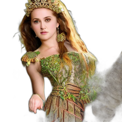 crown, dress, dragon, fantasy art transparent PNG cut-out