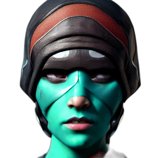 mask, face, hat, robot, 3d render, cyberpunk, photorealistic, concept art transparent PNG cut-out