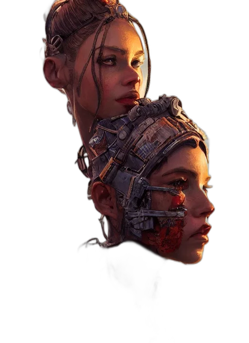 robot, face, mask, crown transparent PNG cut-out