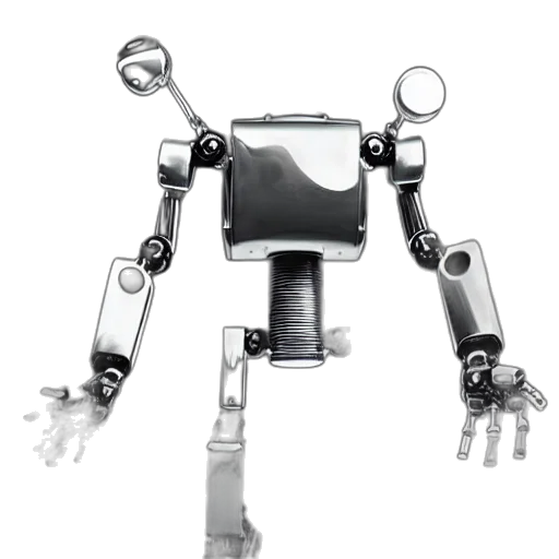 robot, staff, concept art, 3d render, chrome, which, six, legged transparent PNG cut-out