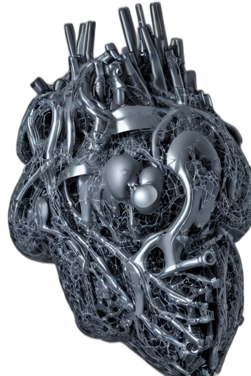 jewelry, crown, mask, hair, 3d render, photorealistic, cybernetic, heart transparent PNG cut-out