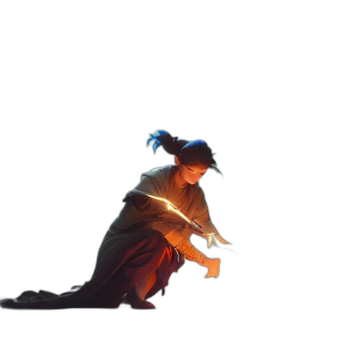 dragon, staff, dress, sword transparent PNG cut-out
