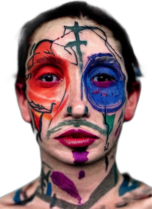 face, mask, creature, robot, photorealistic, cyberpunk, watercolor, concept art transparent PNG cut-out