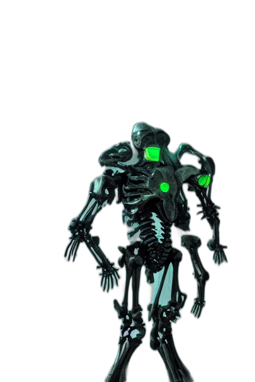 robot, creature, staff, weapon, concept art, cyberpunk, 3d render, pixel art transparent PNG cut-out
