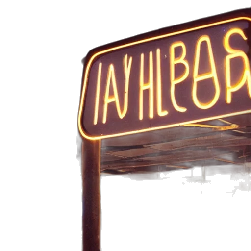 furniture, 3d render, photorealistic, neon lights, paphos, hub, sign, cafe transparent PNG cut-out