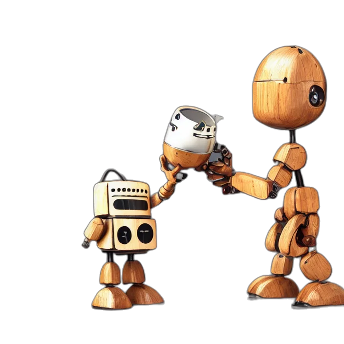 robot, 3d render, concept art, cute transparent PNG cut-out