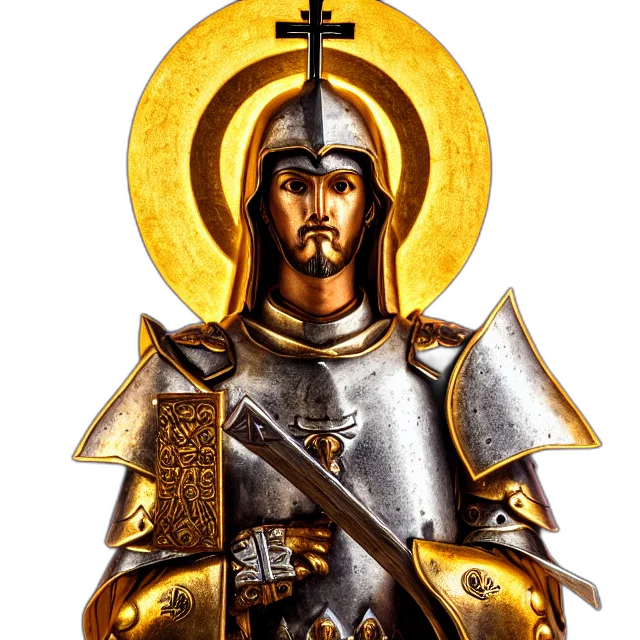 sword, photorealistic, golden, photo, holy, paladin, highly, detailed transparent PNG cut-out