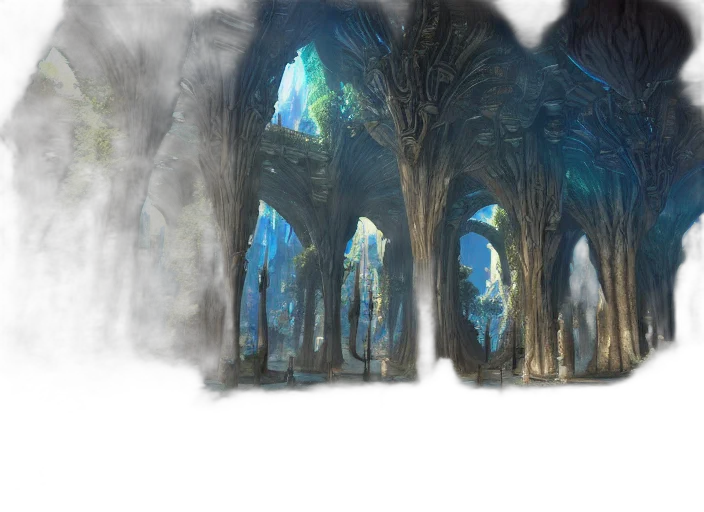 tree, dragon, concept art, fantasy art, 3d render, photorealistic, forest, fog transparent PNG cut-out