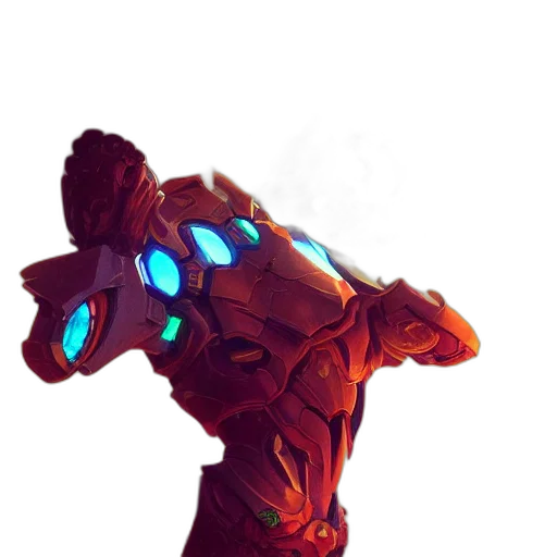 robot, mask, staff, creature transparent PNG cut-out