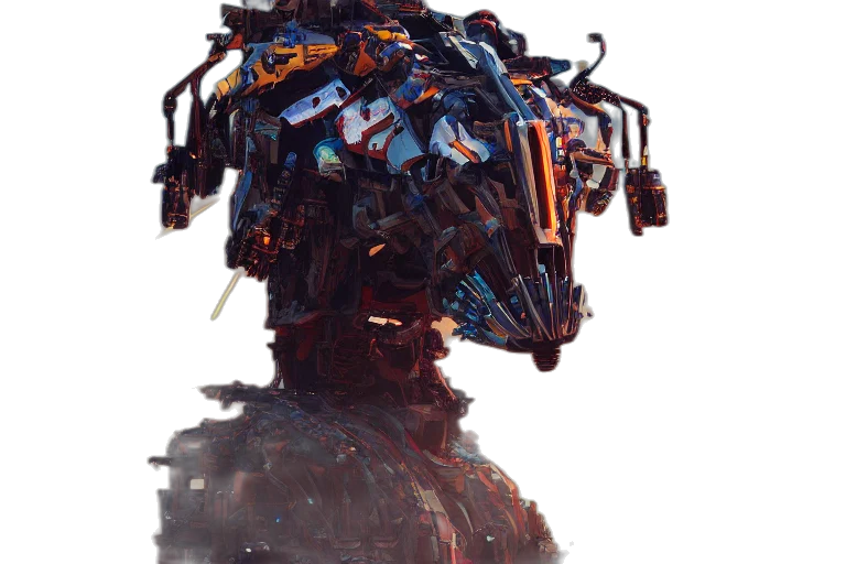 robot, face, crown, mask transparent PNG cut-out
