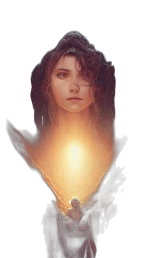 face, dragon, sword, hair transparent PNG cut-out