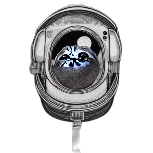 robot, mask, staff, weapon, photorealistic, outer space, astronaut, sloth transparent PNG cut-out