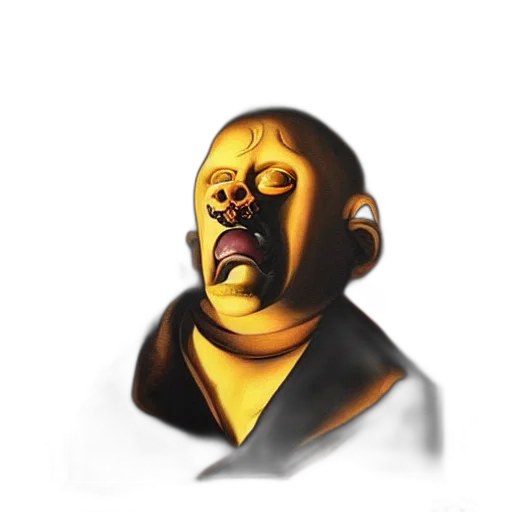 mask, face, staff, creature, concept art, 3d render, photorealistic, comic book art transparent PNG cut-out