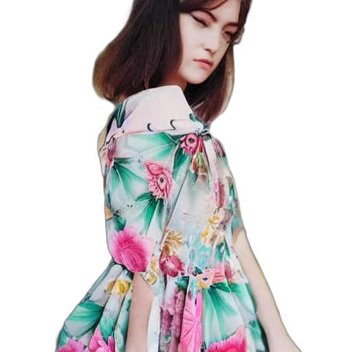 dress, jacket, photorealistic, vaporwave, 3d render, fantasy art, pastel, monochrome transparent PNG cut-out