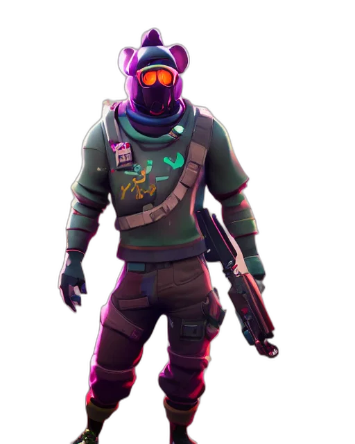 mask, jacket, weapon, creature transparent PNG cut-out