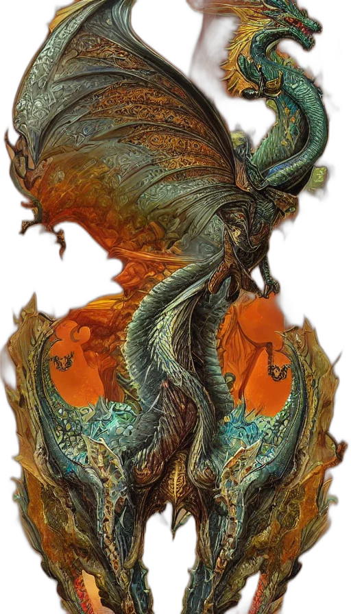 dragon, staff, creature, sword transparent PNG cut-out