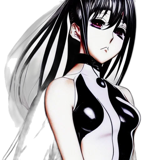 dress, staff, anime, cartoon, concept art, comic book art, monochrome, dark transparent PNG cut-out