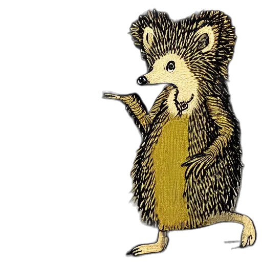animal, creature, staff, jacket, concept art, hedgehog, who, entirely transparent PNG cut-out