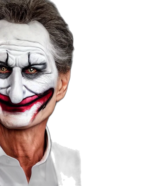 mauricio, macri, elaborate, joker, makeup, prosthetics, designed, rick transparent PNG cut-out