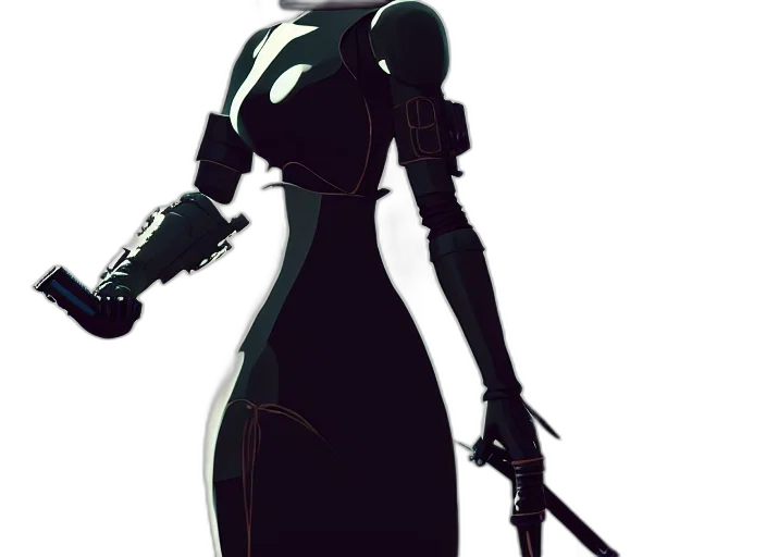 weapon, staff, sword, dress, concept art, cyberpunk, pixel art, 3d render transparent PNG cut-out
