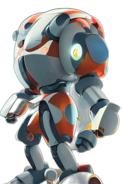 robot, weapon, concept art, 3d render, anime, pixel art, metabots, medabots transparent PNG cut-out
