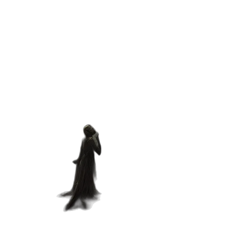 dress, staff, creature, robot, pixel art, concept art, 3d render, fantasy art transparent PNG cut-out