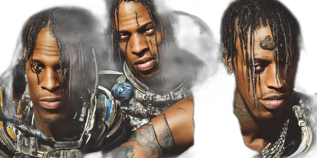 photorealistic, fantasy art, concept art, 3d render, travis, scott, yeat, space transparent PNG cut-out