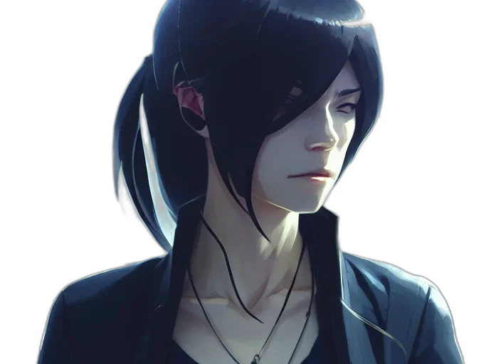 face, staff, mask, concept art, photorealistic, anime, fantasy art, dark transparent PNG cut-out