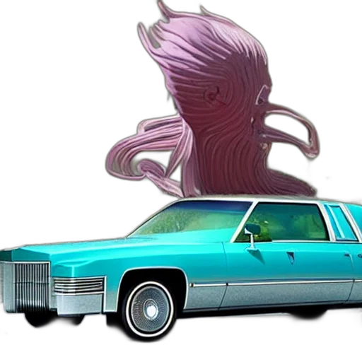 car, creature, animal, vaporwave, concept art, 3d render, fantasy art, underwater transparent PNG cut-out